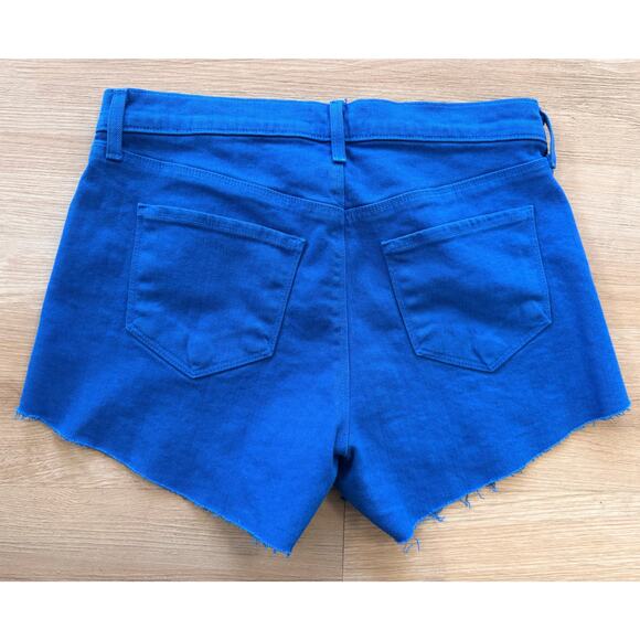 L’ agence Audrey Royal / Dark Blue Mid-Rise Jean Shorts 27 - Picture 2 of 2